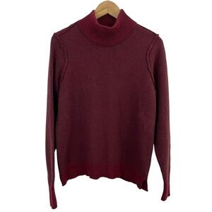 Aventura Turtleneck Sweater Women’s L Red Textured Classic Casual Christmas EUC